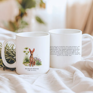 Caneca De Café Cão Faraó   Citação de Cão e Raça em Aquarela