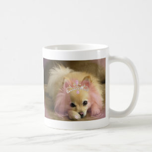 Caneca De Café cão feericamente da princesa com coroa do diamant