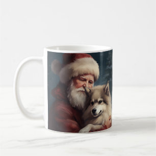 Caneca De Café Cão Finlandês Lapphund Natal Claus Festivo Natalíc