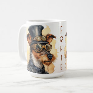 Caneca De Café Cão Fox Terrier Steampunk