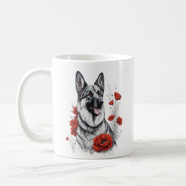 Caneca De Café Cão german shepherd (Esquerda)