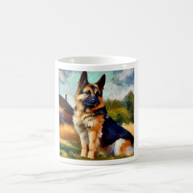 Caneca De Café Cão german shepherd (Centro)