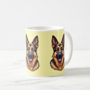 Caneca De Café Cão german shepherd - Amor a Cão Leal e Inteligent