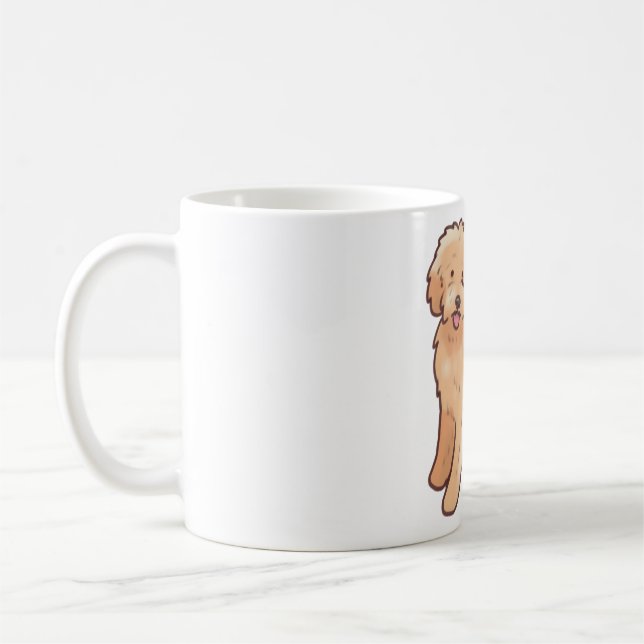 Caneca De Café Cão golden doodle Magia (Esquerda)