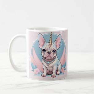 Caneca De Café Cão-Grande Francês Cachorro Unicórnio Pink