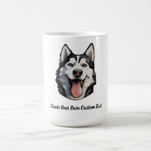 Caneca De Café Cão Husky Siberiano Crie Seu Próprio Texto Persona