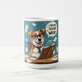 Caneca De Café Cão I Fala Fluente Woof - Pet Parent