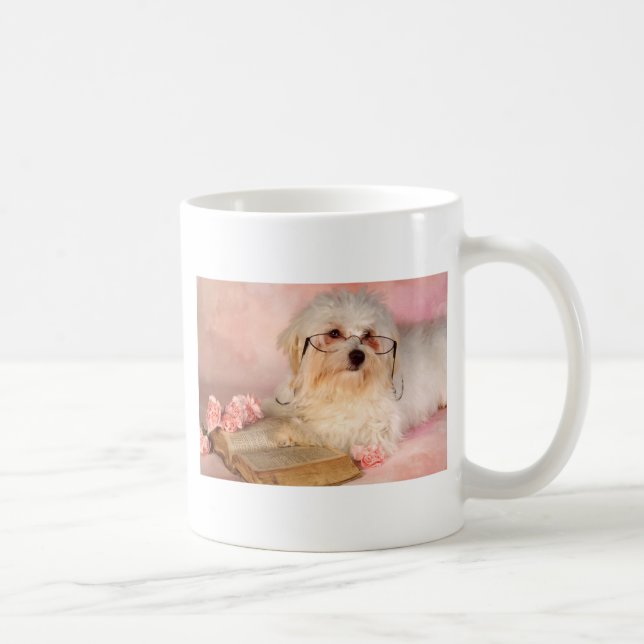 Caneca De Café Cão maltês branco (Direita)