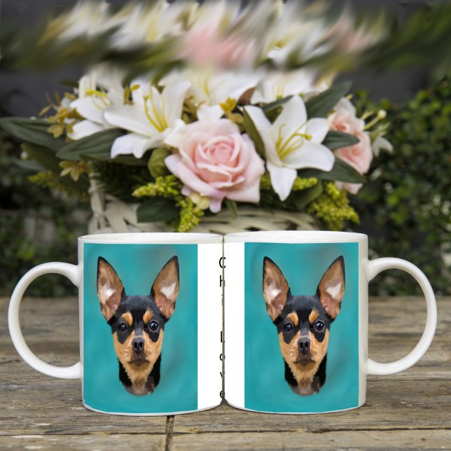 Caneca De Café Cão Negro e Tan Chihuahua (Criador carregado)