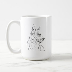 Caneca De Café Cão Pastor Alemão Alsaciano Arte