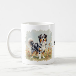 Caneca De Café Cão Pastor Australiano Merle Cauda Longa