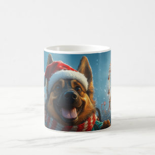 Caneca De Café Cão Pastor Belga Montanha-russa Natal