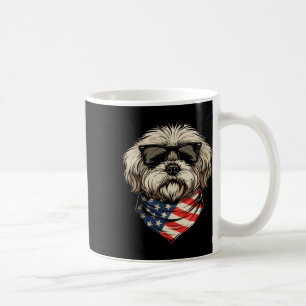 Caneca De Café Cão Patriótico Americano Shih Tzu Bandeira Dos EUA
