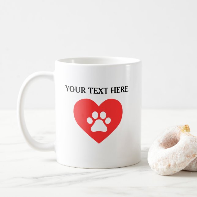 Caneca De Café Cão Personalizado Pet Lover Proprietário Mug (Com Donut)