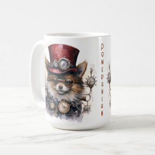 Caneca De Café Cão Pomerânia Steampunk