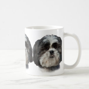 Caneca De Café Cão preto e branco de Shih Tzu