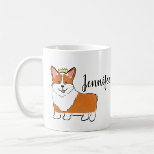 Caneca De Café Cão real do córgi personalizado