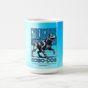 Caneca De Café Cão Robo - Canino Cibernético Futurista
