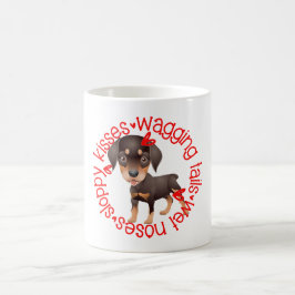 Caneca De Café Cão Rottweiller, beijos desleixados