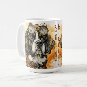 Caneca De Café Cão Saint Bernard Steampunk