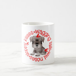 Caneca De Café Cão Schnauzer, beijos desleixados