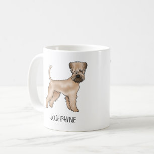 Caneca De Café Cão Soft-Coated Wheaten Terrier em Pé com Nome