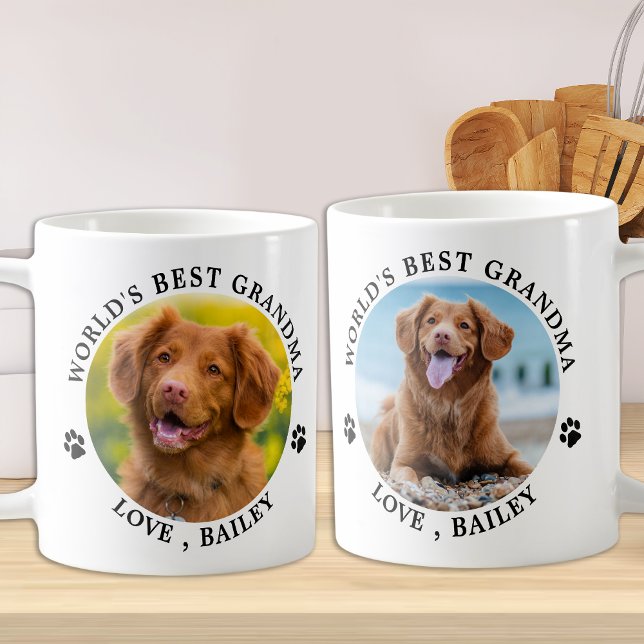Caneca De Café Cão Vovó Personalizado Pet Foto Cachorro (Criador carregado)