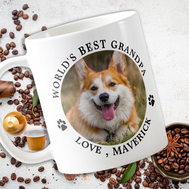 Caneca De Café Cão Vovô Personalizado Pet Foto Cachorro (Criador carregado)