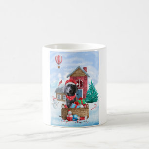 Caneca De Café Cão Weimaraner na Casa de Natal na Neve