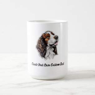 Caneca De Café Cão Welsh Springer Spaniel Crie Seu Próprio Texto