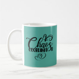 Caneca De Café Caos Coordenador Preto e Café Teal