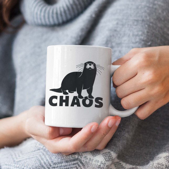 Caneca De Café Caos de Lontra (Criador carregado)