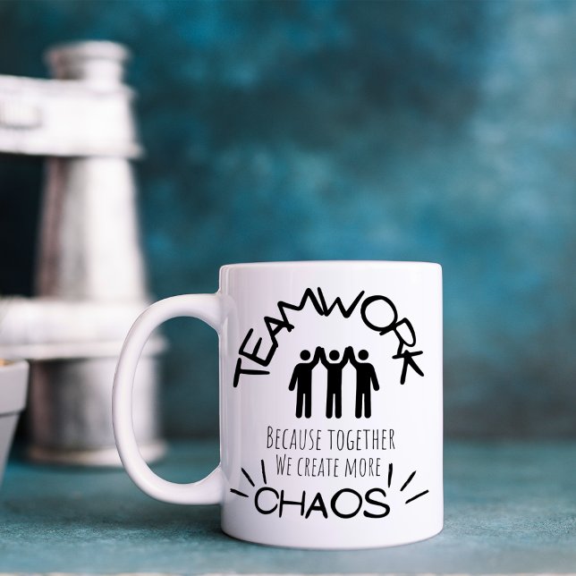 Caneca De Café Caos Divertido de Trabalho em Equipe  (Criador carregado)