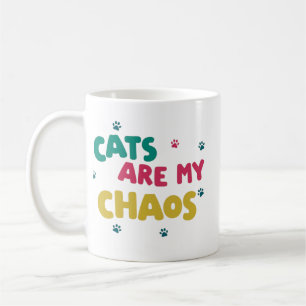 Caneca De Café Caos dos Amantes de Gatos: Uma Confissão Colorida