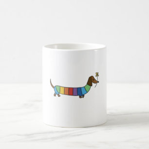 Caneca De Café Cãozinho-arco-íris agudo-íris agudo-coloração