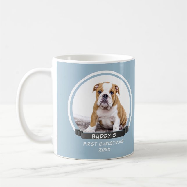 Caneca De Café Cãozinho Azul Cachorro 1 rua Cachorro Foto Canino (Esquerda)