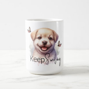 Caneca De Café Cãozinho Bonito Continue Sorrindo Cãozinho Persona