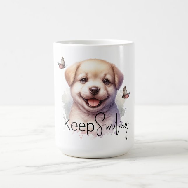 Caneca De Café Cãozinho Bonito Continue Sorrindo Cãozinho Persona (Centro)