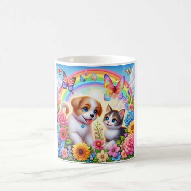 Caneca De Café Cãozinho/cachimbo/arco-íris de gatinho (Centro)
