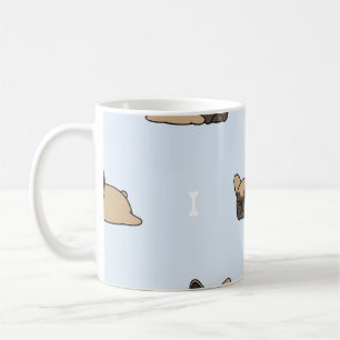 Caneca De Café Cãozinho de buldogue francês, padrão de sono bonit