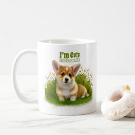 Caneca De Café Cãozinho de Corgi na grama | animais de estimação