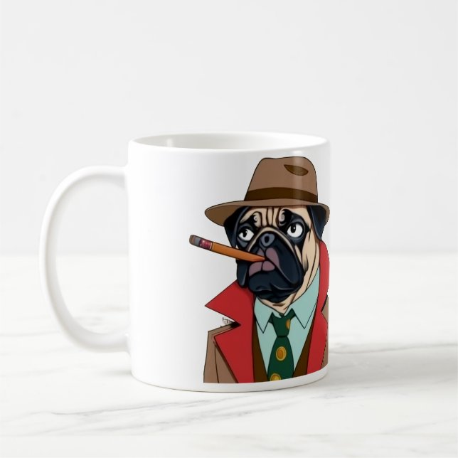Caneca De Café Cãozinho fumante (Esquerda)