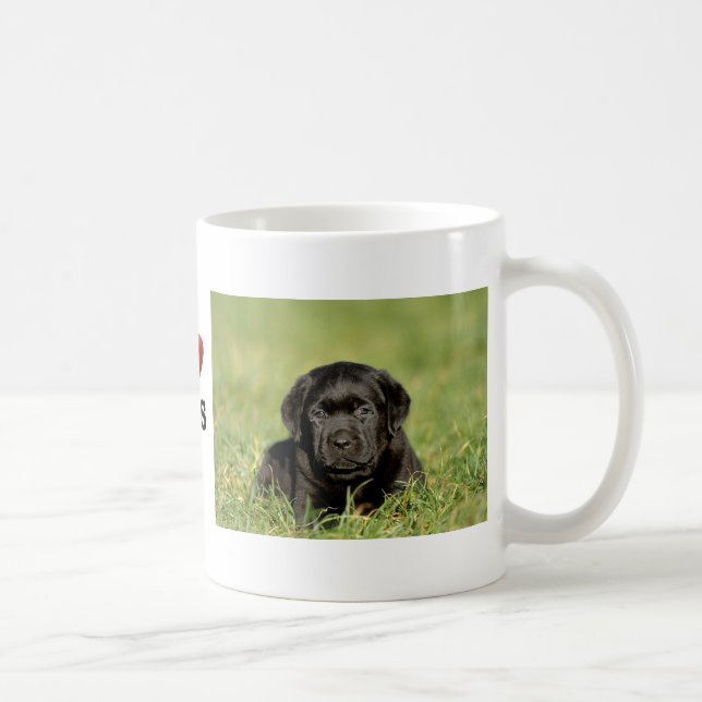 Caneca De Café Cãozinho labrador preto (Direita)