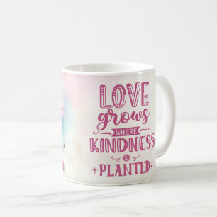 Caneca De Café Capa de Citação Floral Inspiradora/Positiva