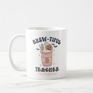 Caneca De Café Capa de Halloween do Professor Bonito