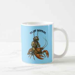 Caneca De Café Capacete Antigo Diver a Cavalo em um Lagostim Giga