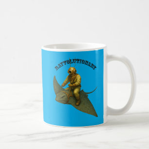 Caneca De Café Capacete Antigo Diver Montando uma Arraia URM
