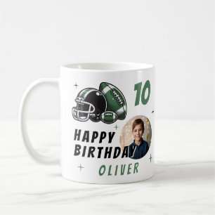 Caneca De Café Capacete de Bola de Futebol Foto Cartoon Aniversár