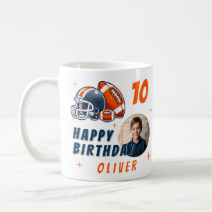 Caneca De Café Capacete de Bola de Futebol Foto Cartoon Aniversár