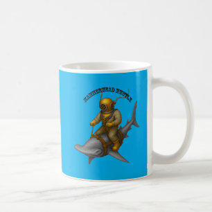 Caneca De Café Capacete de mergulhador vintage andando em um tuba
